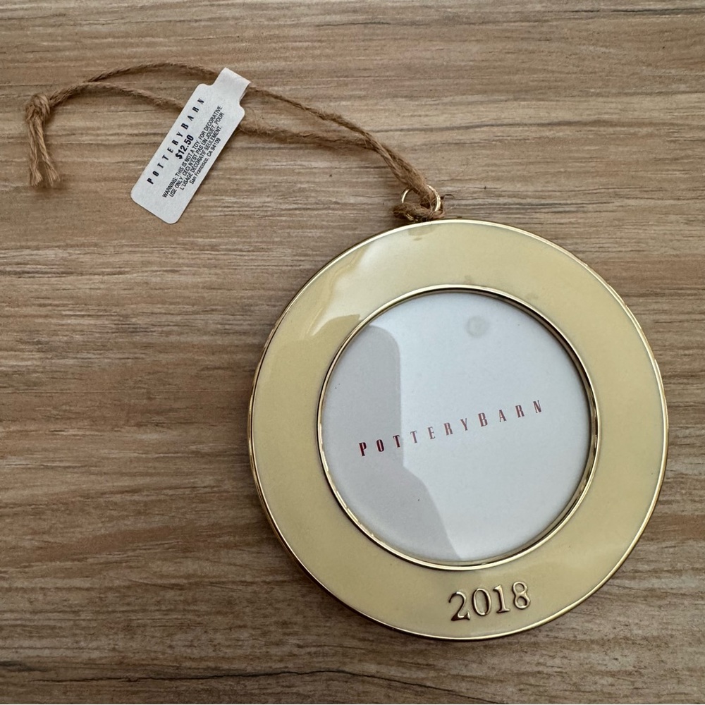 NWT Pottery Barn 2018 Dated Enamel Frame Ornament